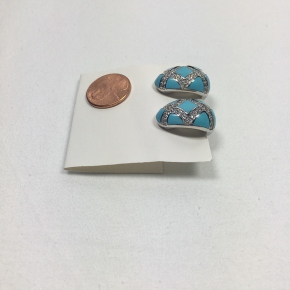 sterling Silver Diamonique Dome Earrings QVC Eric - Picture 2 of 11